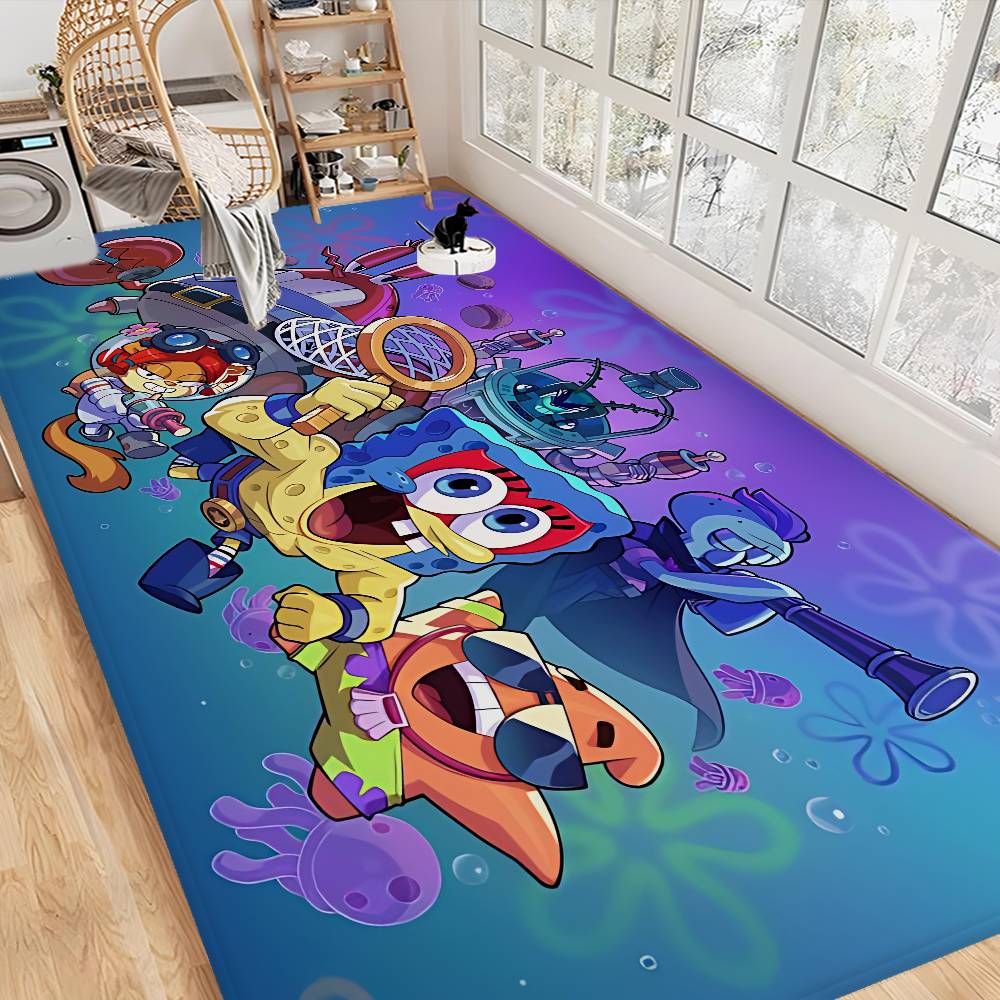 S-spongebob Hallway Carpet Non-Slip Laundry Room Mat Laundry Decor Balcony Child Living Room Bedside Area Rugs