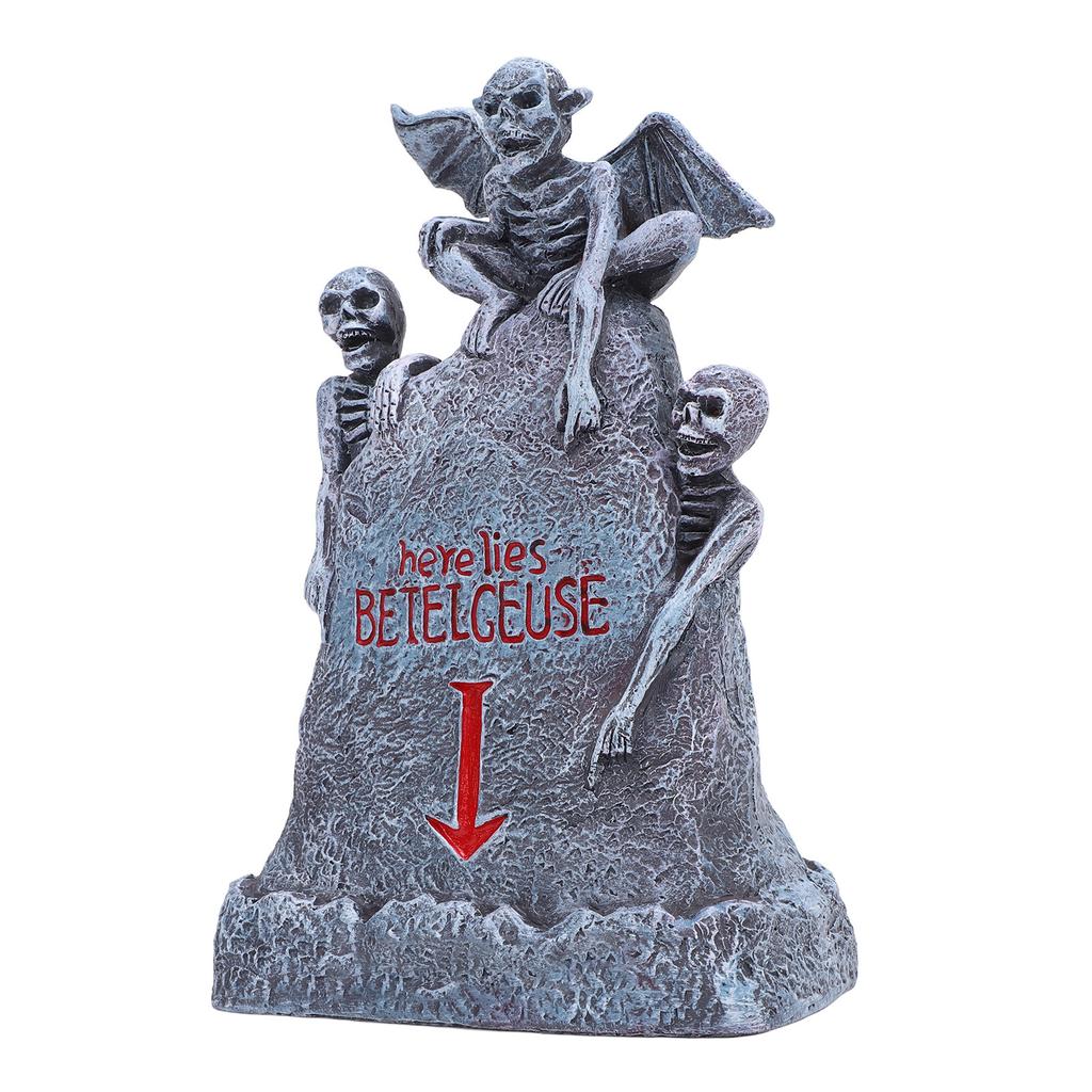 Tischplatte Grabstein Dekoration Harz Beleuchtet Gruselig Miniatur Geist Schädel Friedhof Grabstein