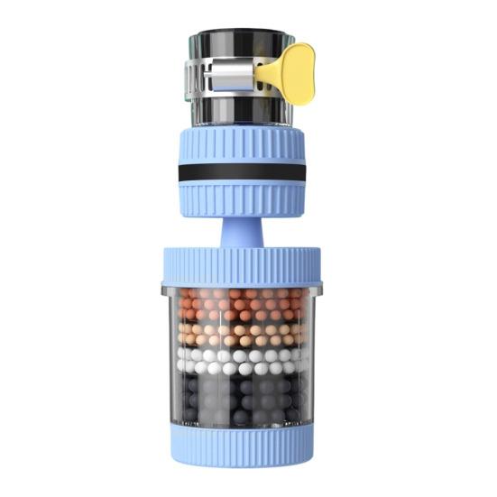 6-Layer Water Faucet Filter for Kitchen Anti-Splash Swivel Aerator with Clear Window Universal Tap Attachment for Home Sink