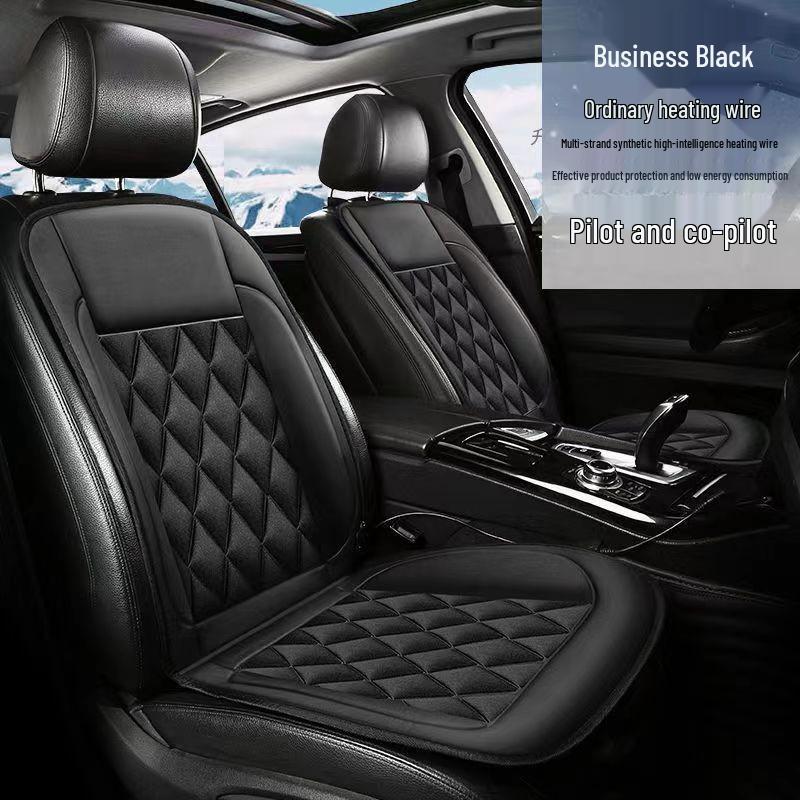 12V Heated Car Seat Cushion with Backrest - Warm Seat Cover for Autumn and Winter