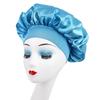 Wide Brim Satin Nightcap: Elastic Silk Hair Protection Scarf for Men & Women, Solid Color, Bath & Chemo Cap.