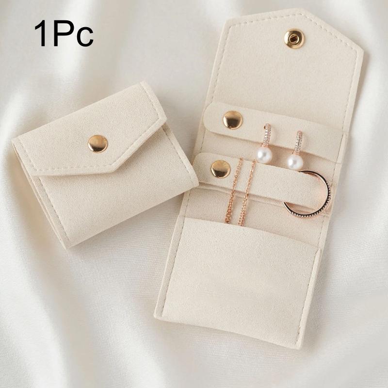 

Jewelry Bag Cute Small Microfiber Leather Jewelry Storage Bags Stud Earring Ring Charm Necklace Organizer Gifts Pouches 6x5cm белый