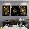 Gold Queen King Poker Black Nordic Wall Prints And Posters For Living Work Room Wall Art Canvas Painting Picture