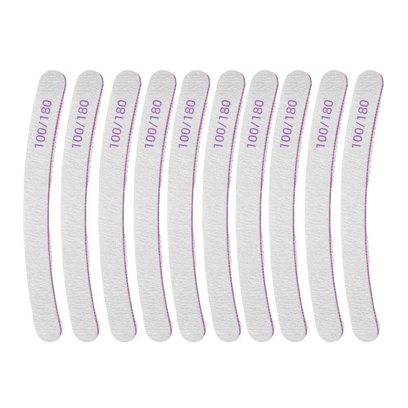 New Nail File Bufer 100/180 Grit Half Moon Nails Files Sanding Grinding Double Side Sandpaper Nail Manicure Tool ZJC04