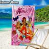Custom Name Wink Anime Beach Towel - Soft, Ultra-Absorbent Microfiber, Lightweight, Perfect for Beach, Parties, Travel, Camping
