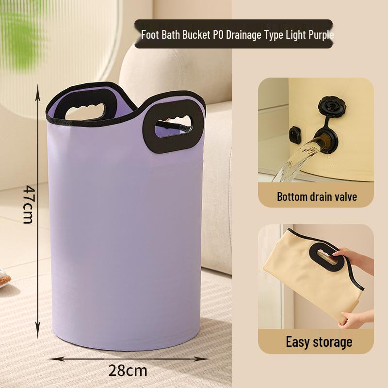 Portable Insulated Foldable Foot Bath Bucket - Travel-Friendly and Deep for Household Use
