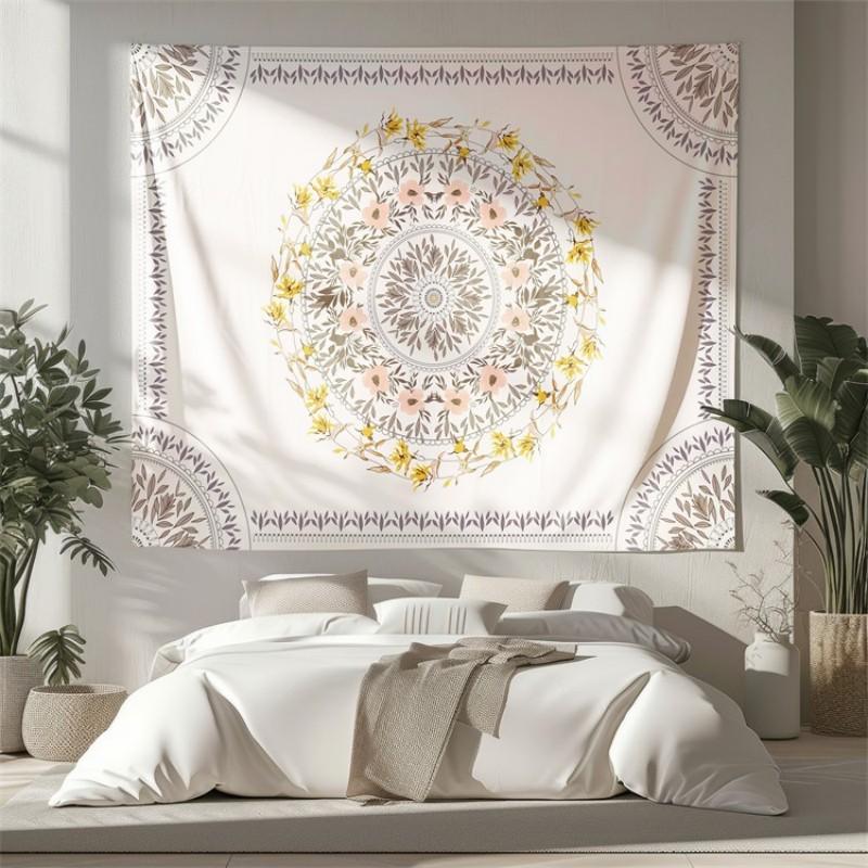 VIKAMA Nordic-Inspired Mandala Series Tapestry Yoga Studio, Meditation Room, Bedroom Decorative Hanging Home Wall Hanging