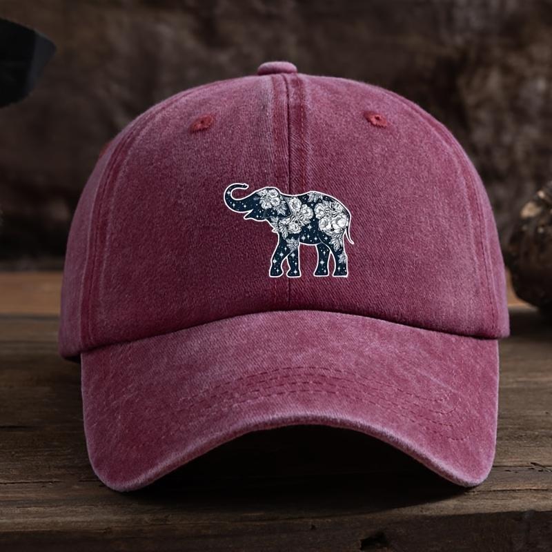 Flower elephant print baseball cap for men and women, outdoor fashion multifunctional duckbill cap