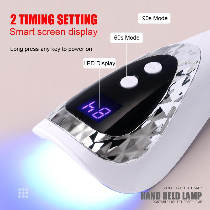 1 Stück Handheld-Nageltrocknungslampe UV-LED-Nagellampe Wiederaufladbare Mini-LED-UV-Lampe Gel-Nageltrockner MYY