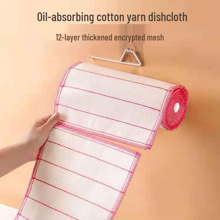 Absorbent Cotton Yarn Scouring Pad – Thickened, Wear-Resistant Dishcloth for Household and Kitchen Cleaning.