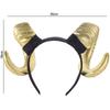 Gothic Halloween Devil Headband Artificial Goat Horn Hair Hoop Black Demon Horn Headwear  Children