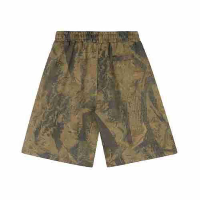 Mens Relaxed Fit Casual Shorts - Cotton Blend Breathable Loose Cut Elastic Waistband Camo Print Wear