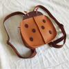 Adjustable Straps Kindergarten School Bags PU Leather 3D Ladybug Kids Bag  Children
