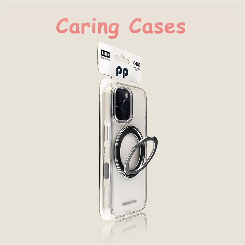 For iPhone 16 Pro Max Case Titanium Silver Magnetic Stand with Camera Button Matte Semi-Transparent Cover iPhone 16 Pro
