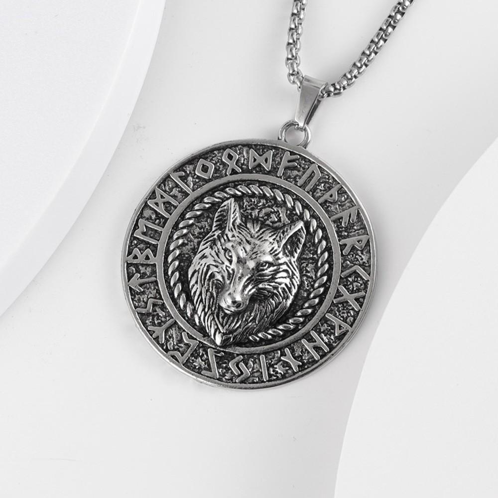 Viking Rune Animals Retro Wealth Wolf King Accessories Pendant Necklace