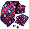 DiBanGu Christmas Ties for Men Holiday Silk Festival Tie and Pocket Square Cufflinks Set Mens Gift Party Xmas Necktie