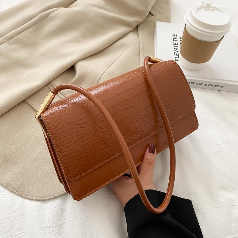 

Сумка Женская 2020 Новая Нишевая Простая Ретро Сумочка Женская Универсальная Сумка Подмышечная Сумка На Плечо светло-коричневого