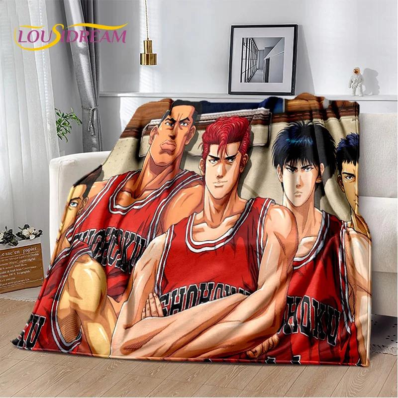 2026 New Cartoon Slam Dunk Anime Basketball Soft Blanket,Soft Throw Blanket for Home Bedroom Bed Sofa Picnic Travel Child Gift