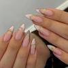Gold Plated Cat Eye Almond 3D French Nails: Luxury Handmade Set (24 Pieces)
