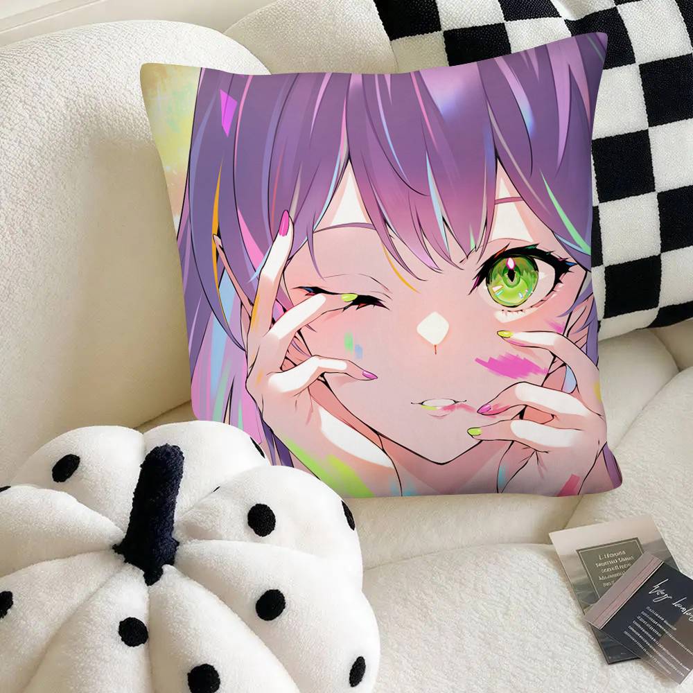 Anime Girl Tokoyami Towa Pillow Case Square Pillow Bedroom Sofa Leisure Comfort Cushion Car Home Decoration