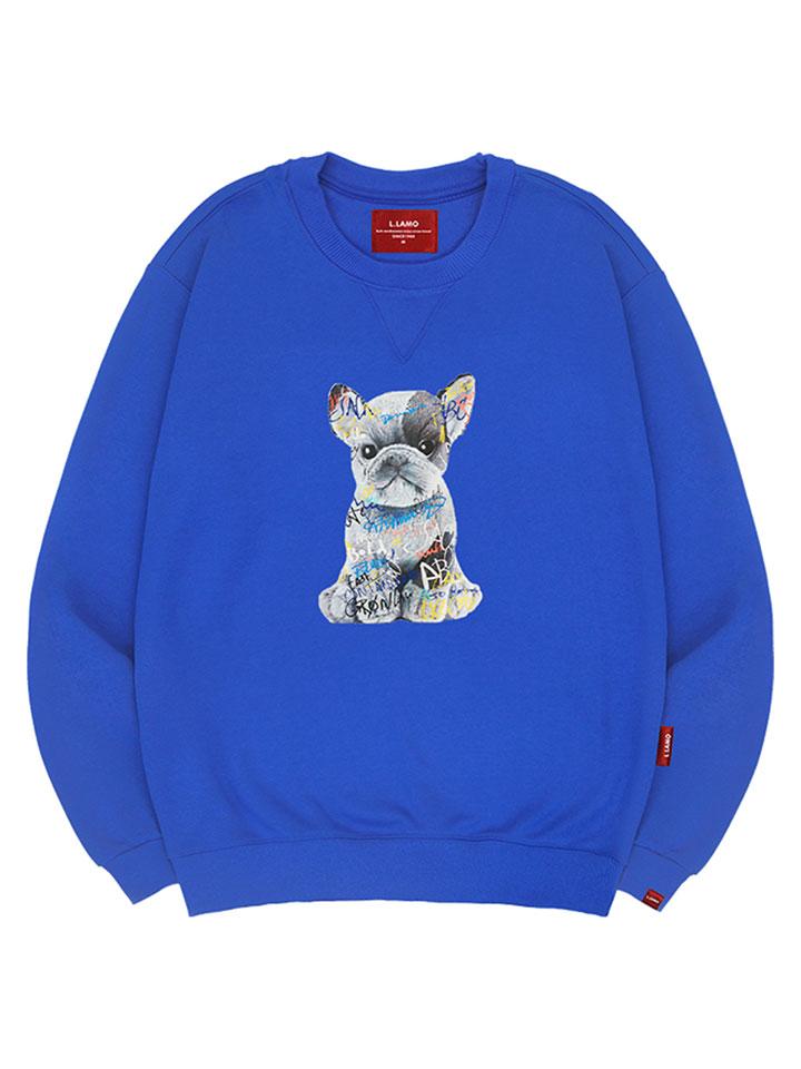 Ellamo Lettering Puppy Sweatshirt Unisex Big Size S~4Xl (Type B)
