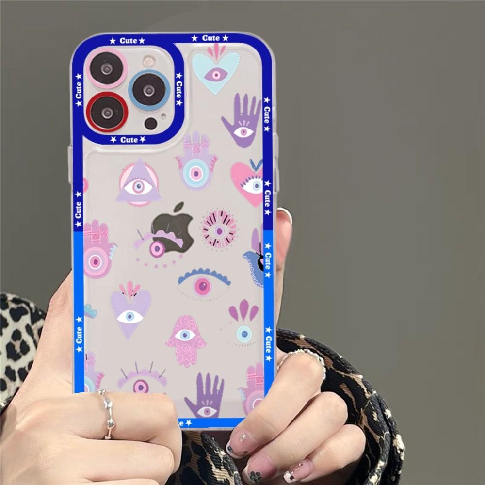Lustige türkische Glücksbringer Blau Böser Blick Telefonkasten für Samsung S 20 21 22 23 Lite Plus Ultra Clear Mobile Cover Funda