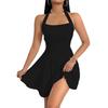 Y2K-inspiriertes sexy A-Linien-Kleid 2025 mit Neckholder, offenem Rücken und breitem Saum zur Taillenbetonung