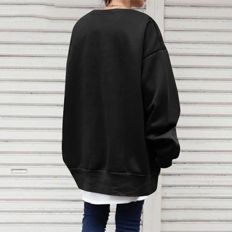 2022 Winter Korean Style Women's Round Neck Loose Fit Pullover Hoodie