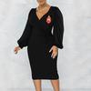 Elegant Autumn V-neck Bodycon Dress for Women