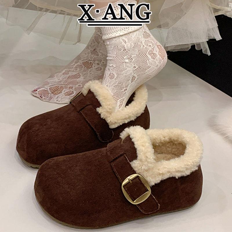 

Версия из коровьей кожи, толстая подошва, полностью закрытые женские бархатные утепленные хлопковые ботинки, обувь из овчины на одной педали 40