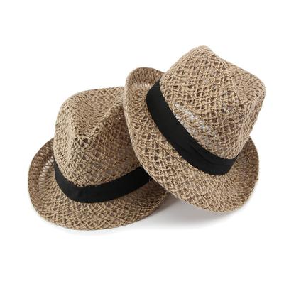 Herr Sommar Utomhus Strandhatt Solskydd Solhatt Brittisk Jue Hatt Retro Damernas Ihålig Nät Liten Topphatt
