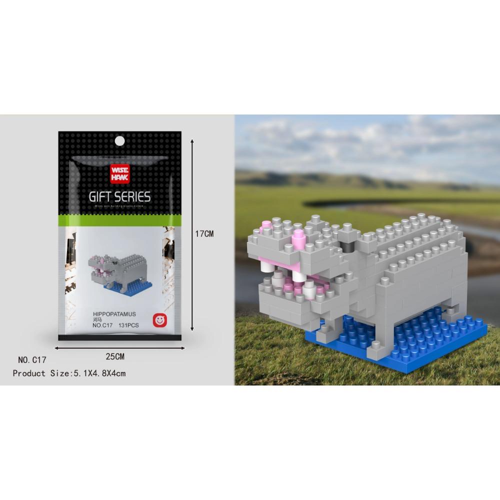 Kids Toy Mini Building Blocks Micro Bricks Eagle Moose Dog Cat Bird Animals 3D Model Bag Gifts Educational Toys For Children