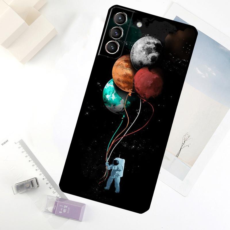Astronaut Sterne Weltraum Planeten Handyhülle Für Samsung Galaxy S24 FE S23 Ultra S21 S22 S25 S26 Ultra S10 Plus S20 FE Hülle