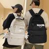 Large Capacity Nylon College Style Backpack For Men And Women High School Students Couples White