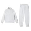 2025 European Autumn/Winter Fashion Zipper Lapel Solid Color Casual Two-Piece Set