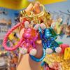 Cartoon Electroplating Rhinestone Rabbit Key Chain Female Gradient Bunny Student School Bag Pendant Keyrins