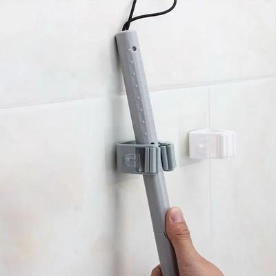 Mop Holder Self-Adhesive Broom Stand Wall Mounted Mop Support Sweeping Brush Hook Storage Organizer Bathroom Kitchen Accessories