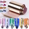 14 Teile/satz Frauen Nagel Folien Nagel Aufkleber Metall Farbe Folie Wraps Aufkleber Nail art Dekorationen