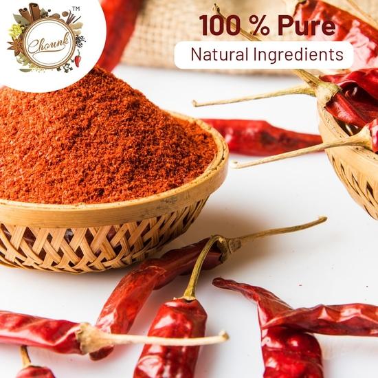 Chounk Red Chilli Powder, 200g (100g X 2) | Teja Powder | Guntur Chilli | Super Hot | No Artificial Color | Peservatives Free | Lal Mirch Powder