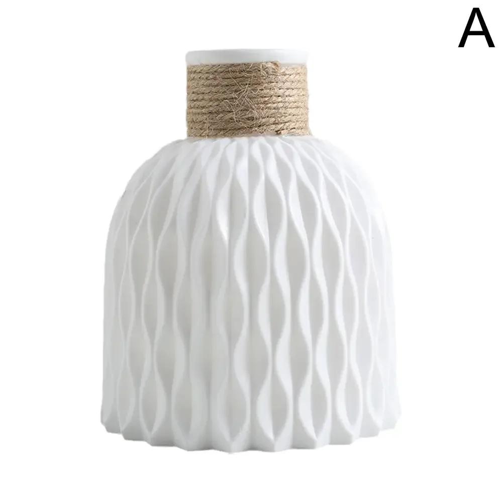 

Rope Plastic Vase Flower Arrangement DIY Flowerpot Ware Decoration Home Living Porcelain Imitation Flower Ornaments Ro белый