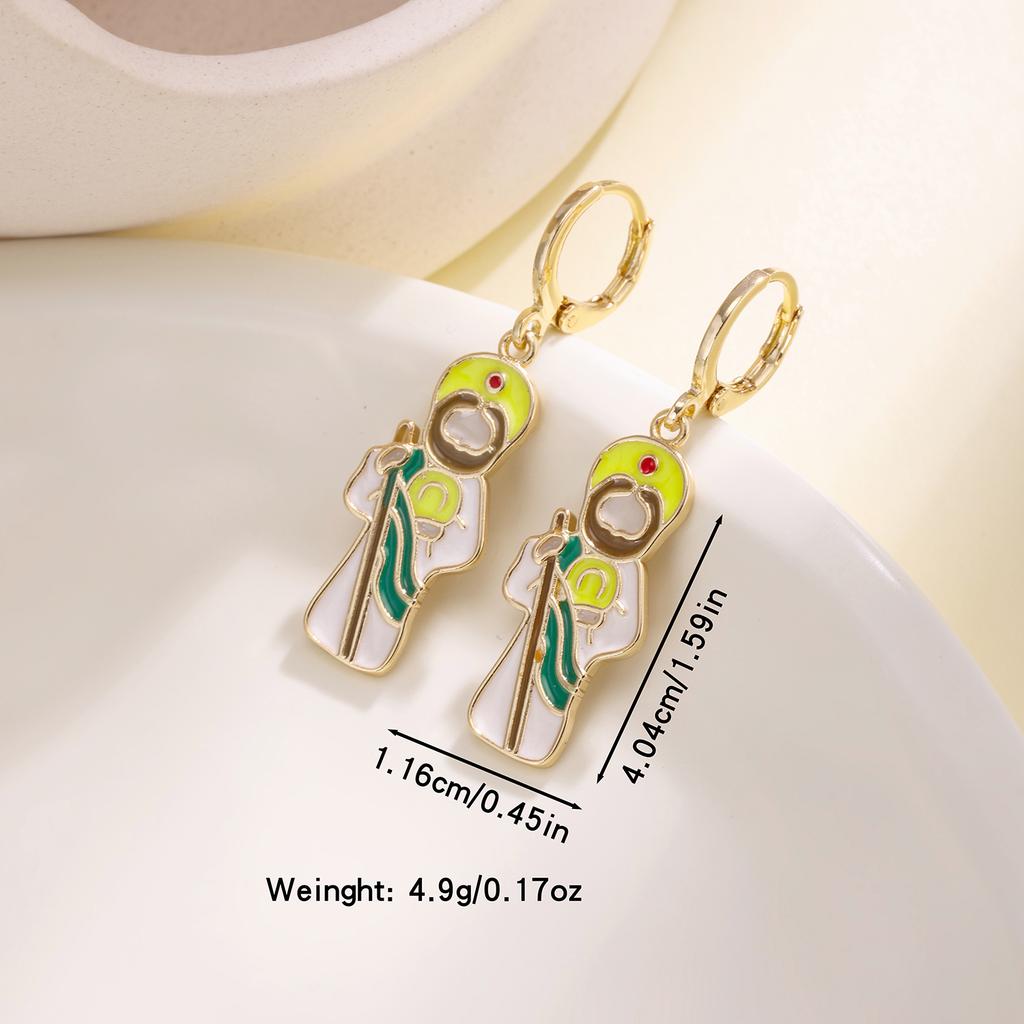 Nidin San Judas Tadeo Virgen De Guadalupe Enamel Drop Earrings For Women Colorful Drip Oil Religious Catholic Ear Jewelry Gifts