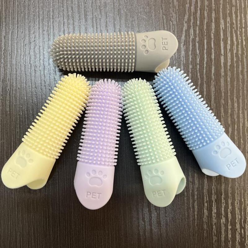 Cepillo de Dientes para Perros de Silicona Suave Cepillo de Dedo 360° para Perros Gatos Cepillo de Dedo Duradero para Mascotas Herramienta de Limpieza Dental para Todas las Razas