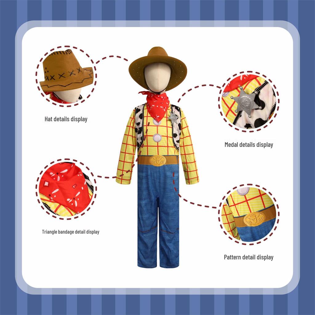 Kids' Halloween Cosplay Toy Story 4 Woody & Jessie Costume for Performances