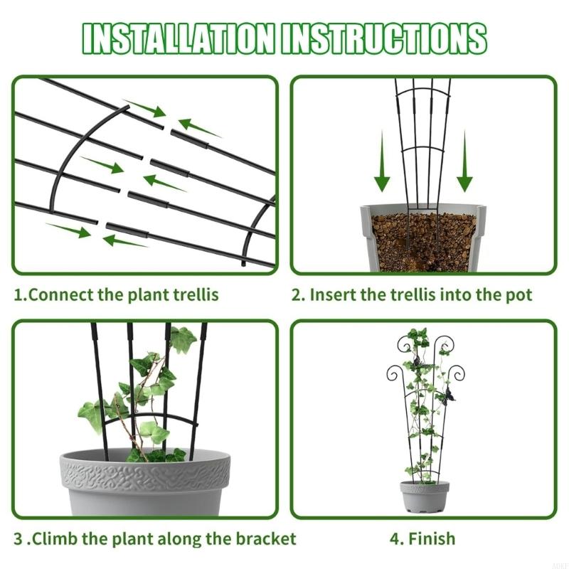 Metal Plant Trellis Indoor Stackable Plant Trellis Climbing Plant Small Plant Climbing Trellis for Potted Plant Climbing A0KF