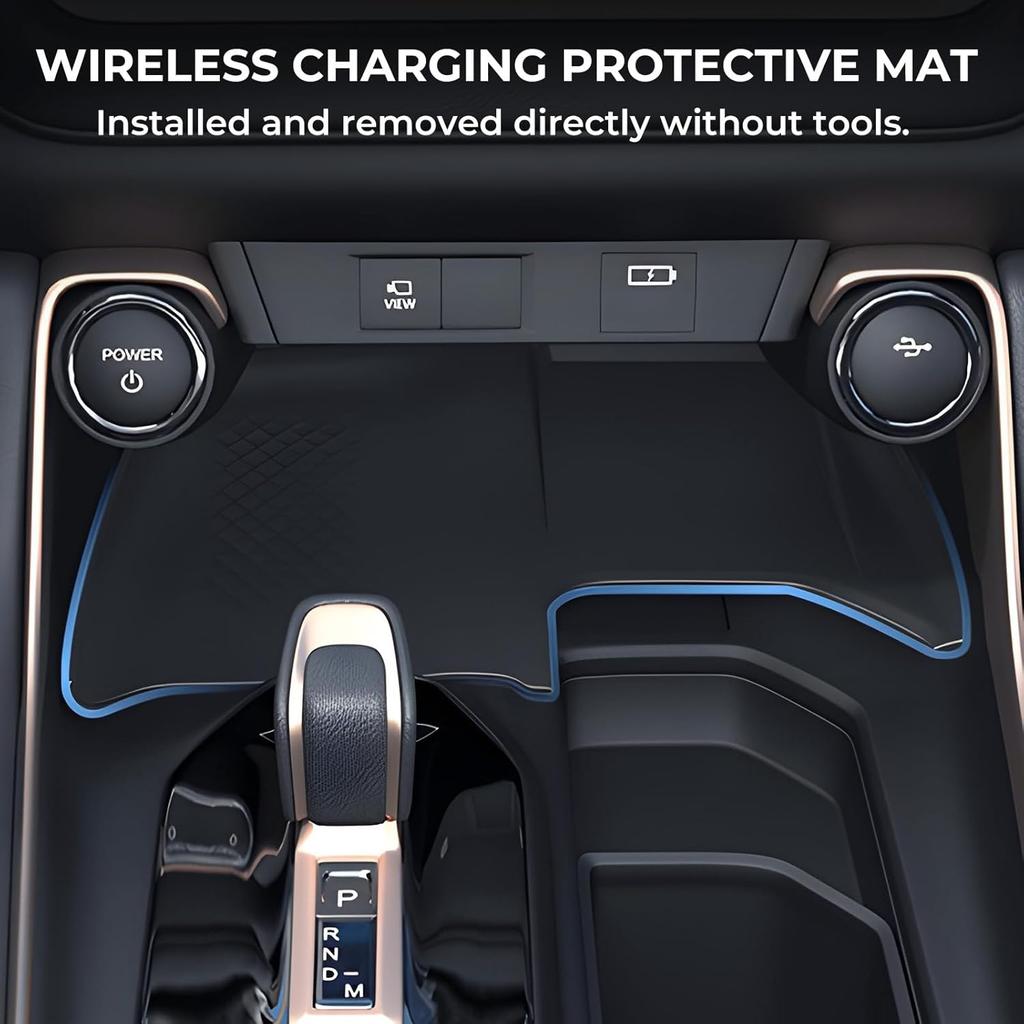 Wireless Charging Protective Mat For Toyota Grand Highlander 2026 2025 2024, Center Console Interior Accessories Silicone Anti-Slip Wireless Charger