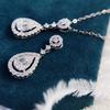 Luxury Pear-Shaped Diamond Pendant Necklace for Women – Water Drop Design with Clavicle Chain.
