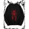 Men's Gothic Tattoo Girl Pattern Sweatshirt, Casual Regular Fit Round Neck Long Sleeve For Spring Autumn.