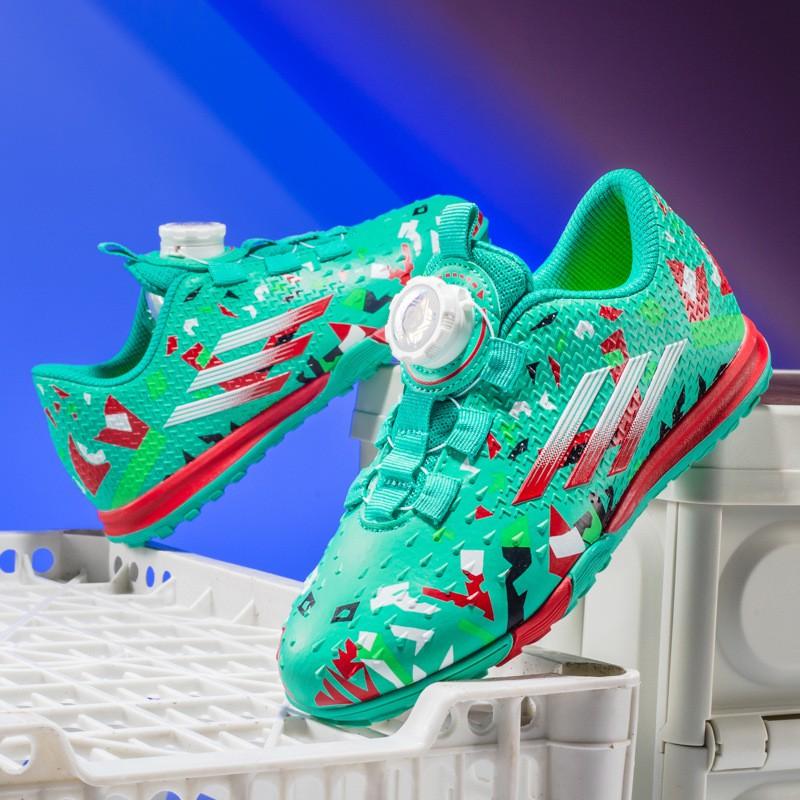 Kids Soccer Cleats Girls Low-Cut Training Shoes With Rotating Studs Outdoor Indoor Football Boots
