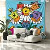 Mr. Men Little Miss Custom Name Wall Tapestry Aesthetic Wall Hanging Printed Fabric Blanket Decorative Tapestries for Bedroom Living Room Home Decor
