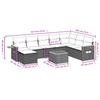 9 Piece Garden Sofa Set with Cushions Gray Poly Rattan
